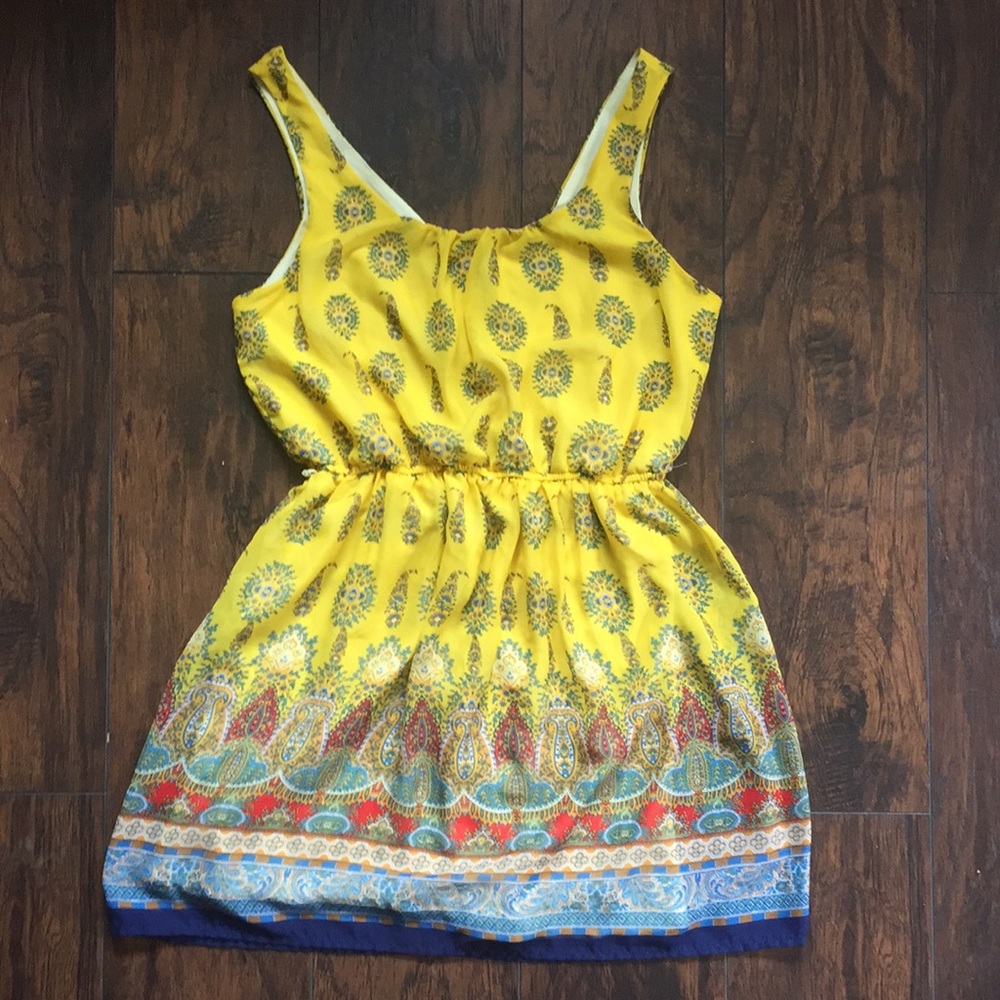 Yellow paisley dress